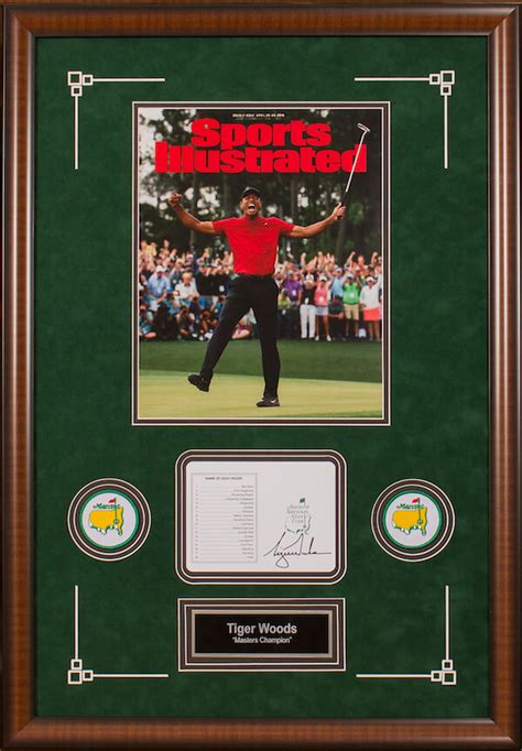 Tiger Woods Signed Masters Scorecard Display