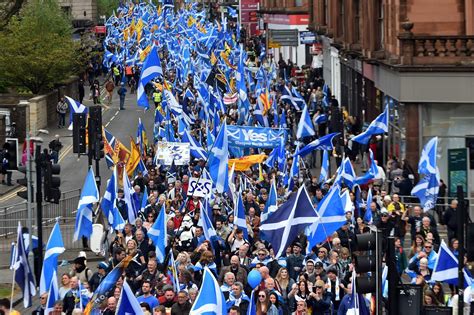 Thousands March Through Glasgow In Support Of Scottish Independence