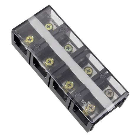 Dual Rows 4 Positions 600v 100a Wire Barrier Block Terminal Strip