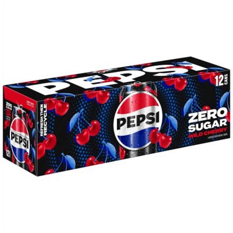 Pepsi Cola® Wild Cherry Zero Sugar Soda Cans 12 Pk 12 Fl Oz Smiths Food And Drug