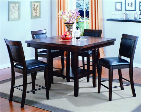 Crown Mark Fulton 5 Piece Counter Height Table And Chair Set Royal