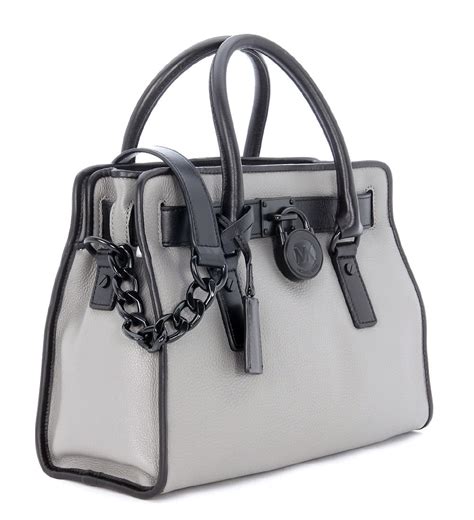 Michael Kors Gray Hamilton French Handbag In Black And Grey Tumbled