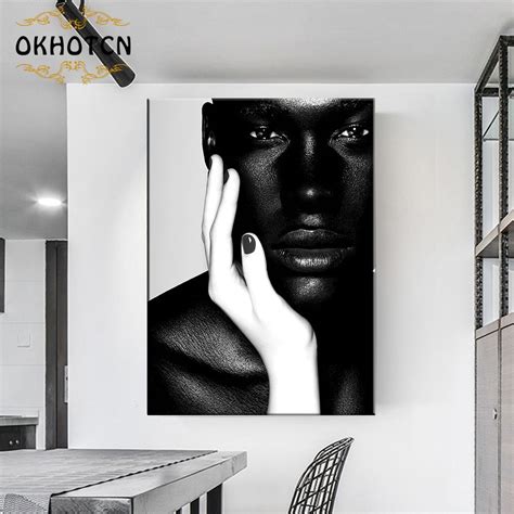 Pintura al óleo sobre lienzo de Arte Africano desnudo carteles e impresiones cuadro de pared