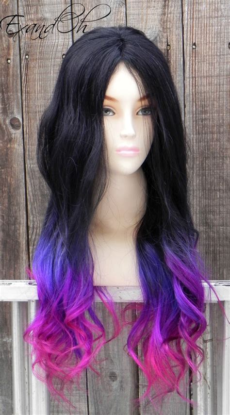 Black Purple Pink Ombre Remy Human Hair 250 300g By