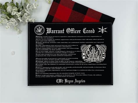 Army Warrant Officer Creed Leatherette Or Wood Plaque Etsy