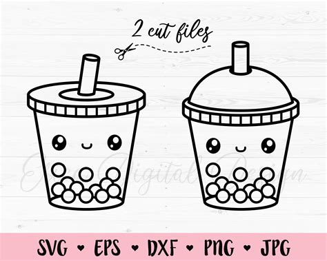Boba is essentially a milk tea with tapioca balls, according to andrew chau and bin chen, authors of the boba book: Bubble tea SVG Boba tea cut file Kawaii drink Cute food Boba | Etsy