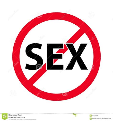 Forbidden Sign No Sex Vector Flat Icon It`s Warn Them Not To Do Stock