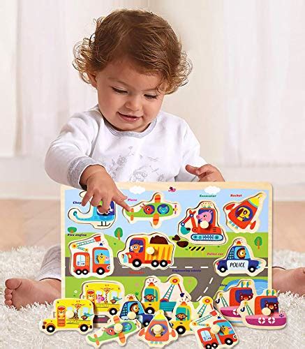 Wooden Peg Puzzles For Toddlers 2 3 4 Years Old Kids Educational