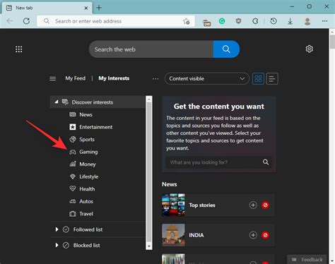 How To Customize Your Gaming Feed In Microsoft Edge