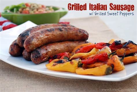 Grilled Italian Sausage W Grilled Sweet Peppers Katies Cucina