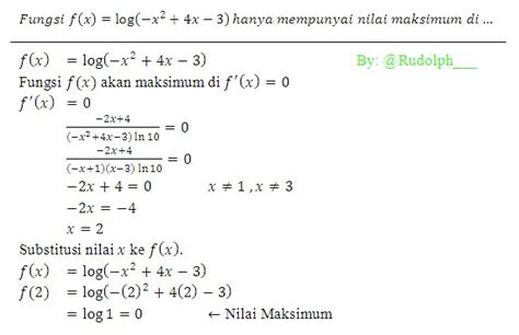 Contoh soal persamaan logaritma dan pembahasannya lengkap dengan materi logaritma, pengertian, fungsi, sifat dan rumus logaritma. Contoh Soal Turunan