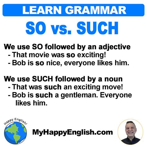 Learn English Grammar So Vs Such Happy English Free English Lessons