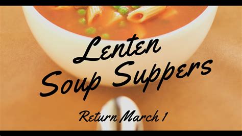 Lenten Soup Suppers Return March 1 St Johns Lutheran Church