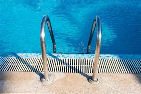 Swimming Pool Stair In Blue Water Stock Photo Image Of Relaxation