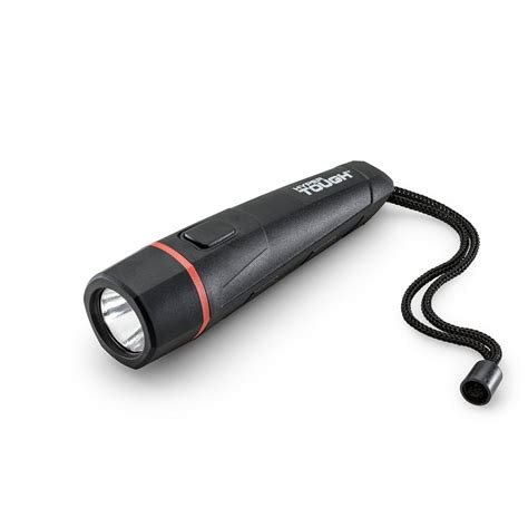 Hyper Tough 150 Lumen Rubber Led Black Flashlight Batteries Included