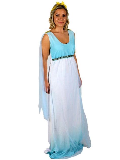 Plus Size Womens Greek Goddess Costume Blue Toga Womens Costume