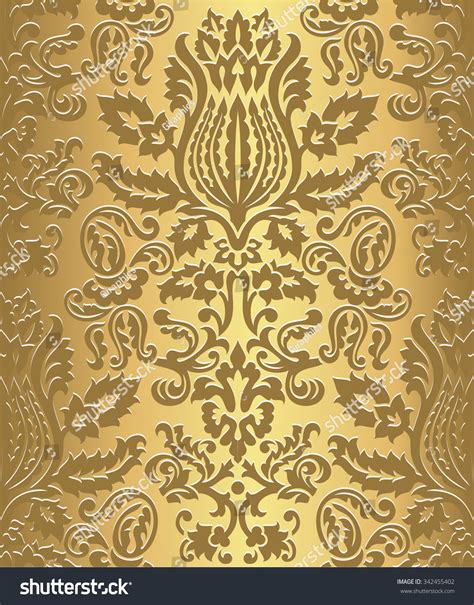 Gold Damask Wallpaper Pattern Seamless Pattern Stock Vector Royalty