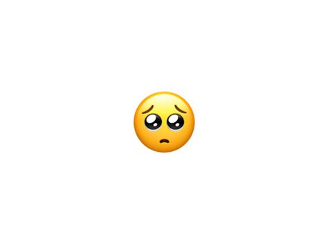 A yellow face with furrowed eyebrows, a small frown, and large, puppy dog eyes, as if begging or pleading. Every single new emoji that just became available for iPhones