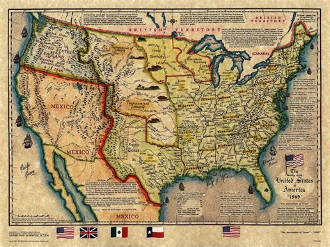 United States Of America Map 1845