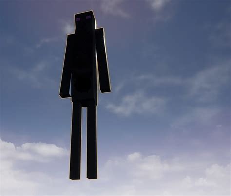 Enderman Minecraft Character Flying In Sky 3d Model Cgtrader