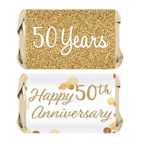 Get Your Gold 50th Anniversary Party Mini Candy Bar Wrappers To Make