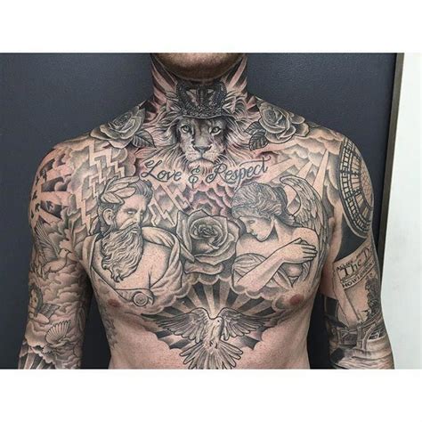 This realistic neck tattoo is for men too masculine for a tiger, but not sensitive enough for a chimp. Tattoos for men | Chest tattoo men, Neck tattoo for guys, Small shoulder tattoos