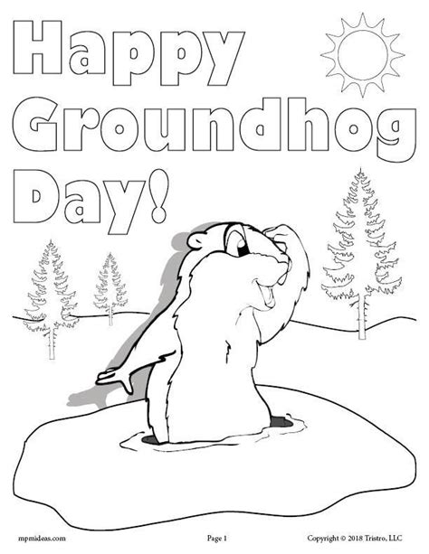 18 free printable groundhog day coloring pages. Printable Groundhog Day Coloring Page! | Happy groundhog ...