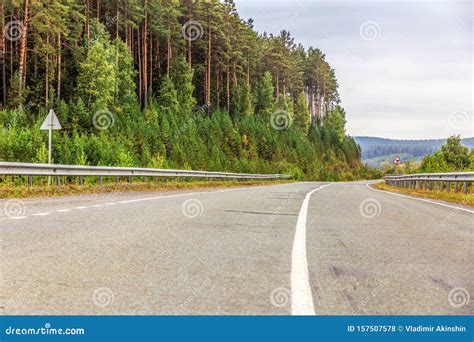 Asphalt Road Passing Through A Mountain Forest Stock Photo Image Of