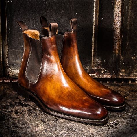 Handmade Mens Brown Shaded Leather Chelsea Boots On Storenvy