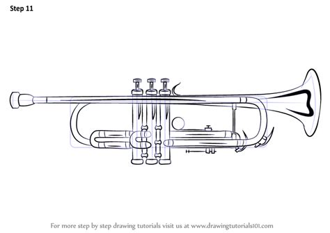 Learn How To Draw A Trumpet Musical Instruments Step By Step