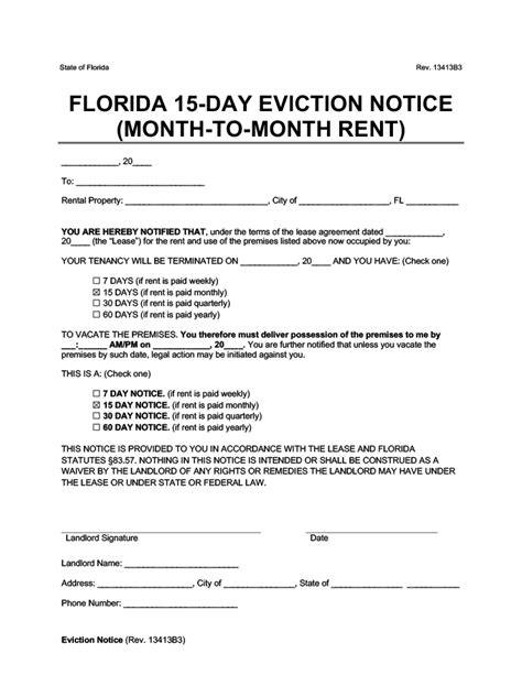 Free Florida Eviction Notice Forms Pdf And Word Downloads