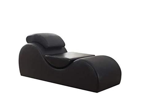 Us Pride Furniture Modern Faux Leather Upholstered Relaxation Stretch Chaise Yoga Chair Black