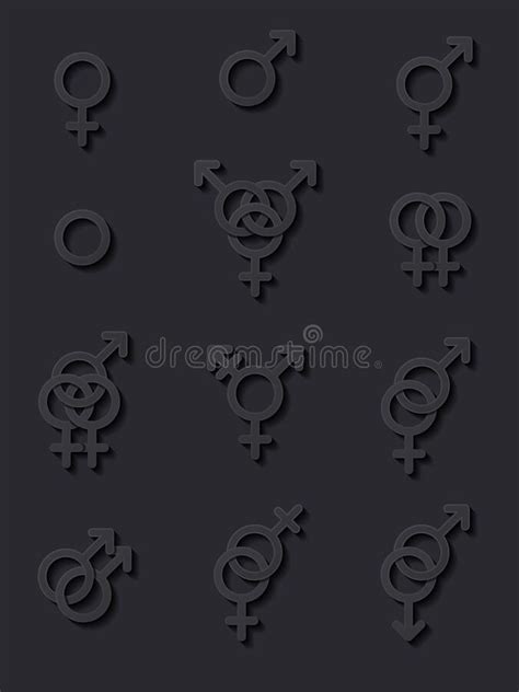 Set Of Gender Symbols Sexual Identity Icons Stock Vector Illustration Of Human Orientation