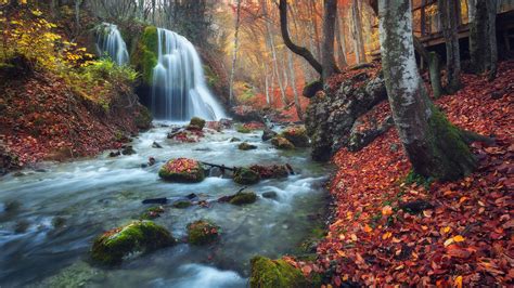 Autumn In The Grand Canyon Of Crimea Silver Stream