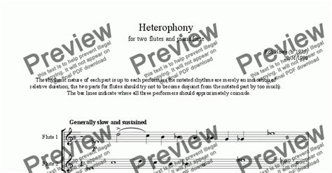 Heterophony For Two Flutes And Pianoforte Download Sheet Music Pdf