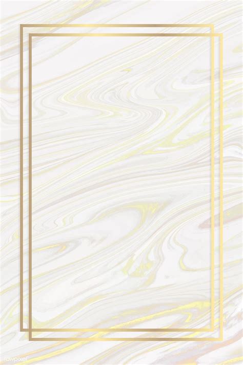A White And Gold Marble Background With A Golden Rectangle Frame On Top