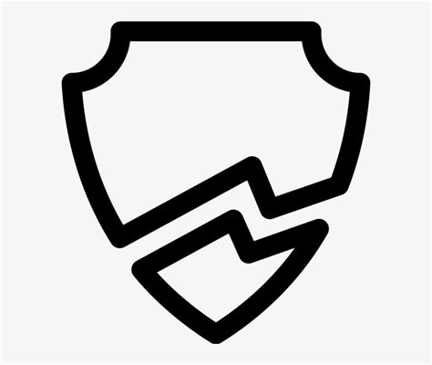 Security Broken Shield Icon Png Transparent Png 586x612 Free