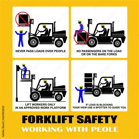 Forklift Safety Icon Set Stock Vector Adobe Stock