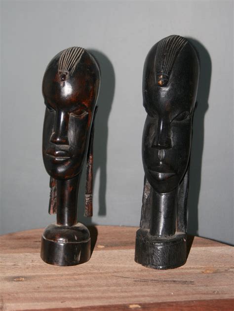 Two Kenyan Maasai Solid Ebony Carved Sculptures By Altarhouse On Etsy