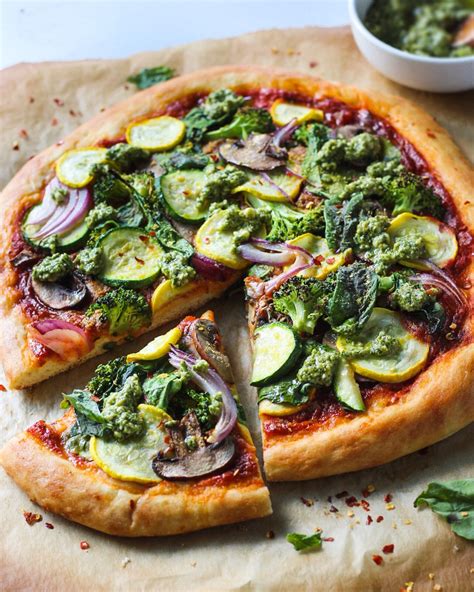 Summer Veggie Pizza With Pesto Its All Good Vegan