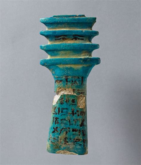 Egyptian Funerary Amulet In The Shape Of A Djed The Symbol Of