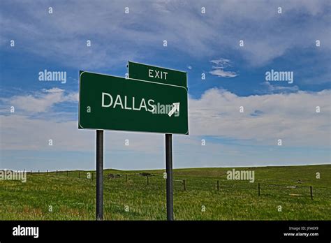 Us Highway Exit Sign For Dallas Stock Photo Alamy