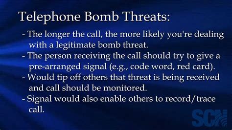 We did not find results for: Procecures for Handling a Telephone Bomb Threat - YouTube