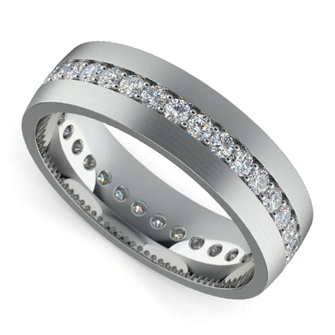 Mens Platinum Wedding Band With Diamonds