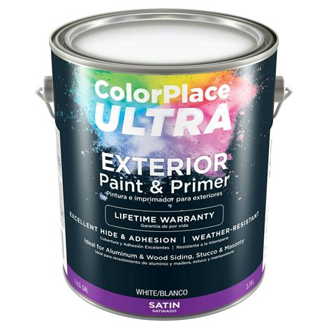Color Place Ultra Satin Exterior White Paint And Primer 1 Gal Walmart