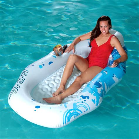 Aviva Breeze Pool Lounger Hayneedle Com Inflatable Pool Loungers Pool Lounger Pool Floats