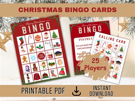 Printable Christmas Bingo Cards For Large Groups A Sparkle Of Genius