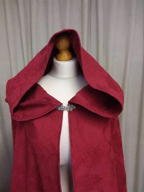 Medieval Cloak In Burgundy Red Renaissance Cape Cape With Full