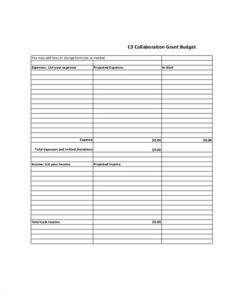 Grant Budget Template Excel Template Creator