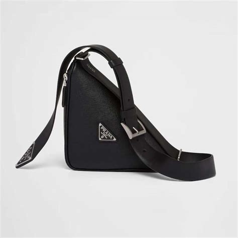 Prada Unisex Saffiano Leather Belt Bag Black